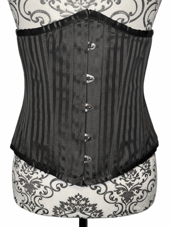 Corset Story Tops - Corset Story Black Striped Brocade Steel Boned Under Bust Waist Trainer Corset